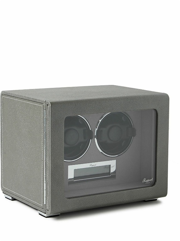 Photo: Rapport London - Quantum Duo Metallic Leather-Wrapped Cedar and Glass Watch Winder