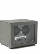 Rapport London - Quantum Duo Metallic Leather-Wrapped Cedar and Glass Watch Winder