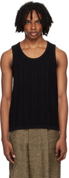 COMMAS Black Tuck Stitch Tank Top