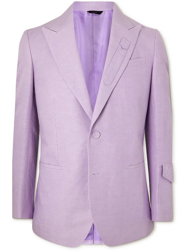 Photo: Fendi - Linen, Lyocell and Cotton-Blend Blazer - Purple