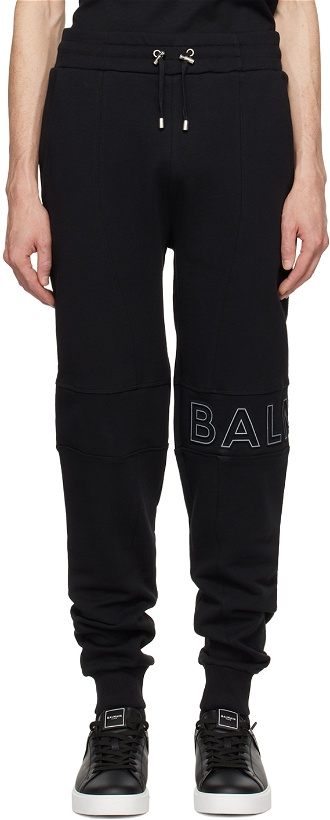 Photo: Balmain Black Embossed Sweatpants