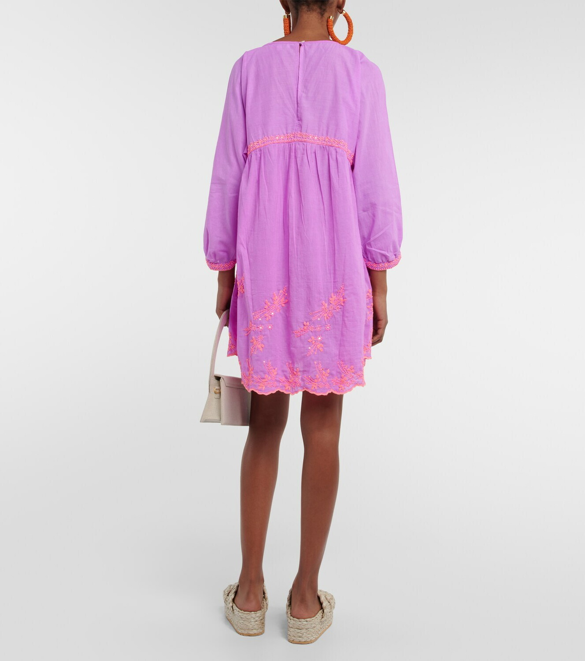 juliet dunn embroidered dress White V-Back Mini Dress → Juliet Dunn London