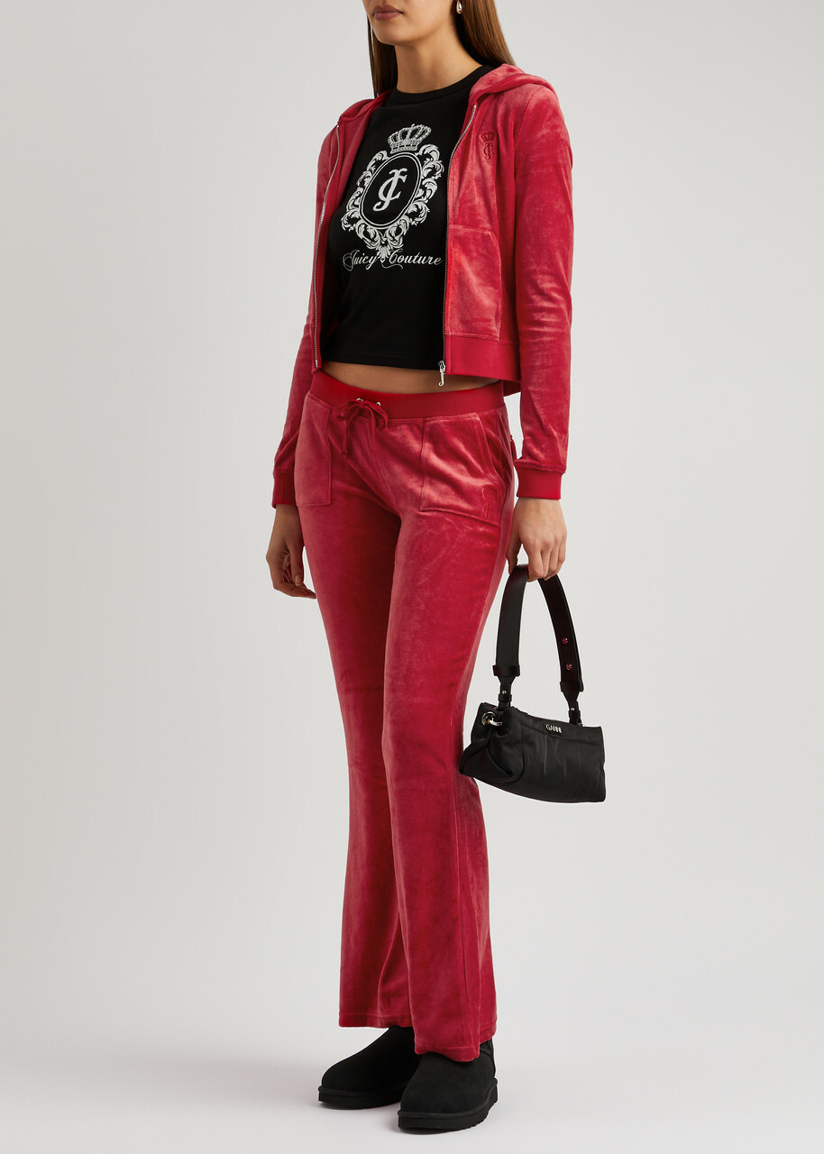 Juicy Couture Caisa Logo Velour Sweatpants Red