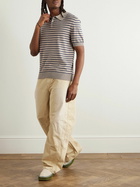 LOEWE - Paula's Ibiza Slim-Fit Striped Cotton-Blend Polo Shirt - Gray