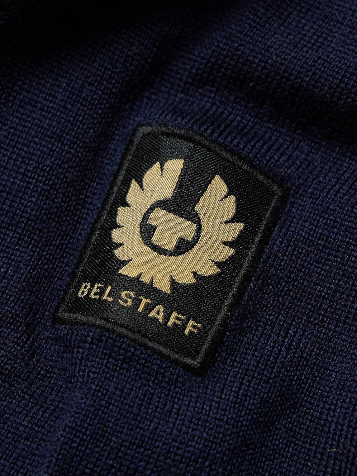 Belstaff - Kilmington Shell-Trimmed Merino Wool Half-Zip Sweater - Blue