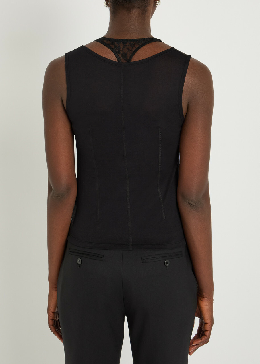 Our Legacy Swim Layered-effect Cotton-blend Tank Black