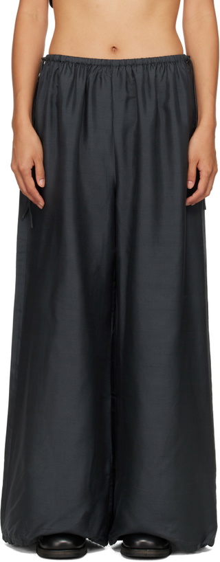 Photo: St. Agni Black Silk Adjustable Balloon Pants