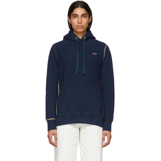 Photo: Noah NYC Navy Multicolor Stitch Hoodie