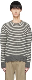 AMI Alexandre Mattiussi Gray & White Cut Out Sweater