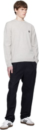 Maison Kitsuné Gray Fox Head Comfort Sweater