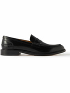 VINNY's - Townee Polished-Leather Penny Loafers - Black