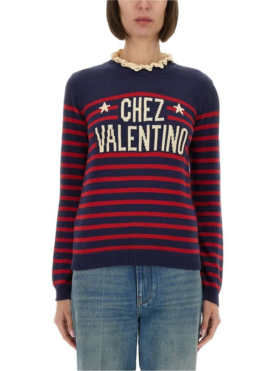 Valentino Lurex® and mohair feather-trimmed sweater Valentino