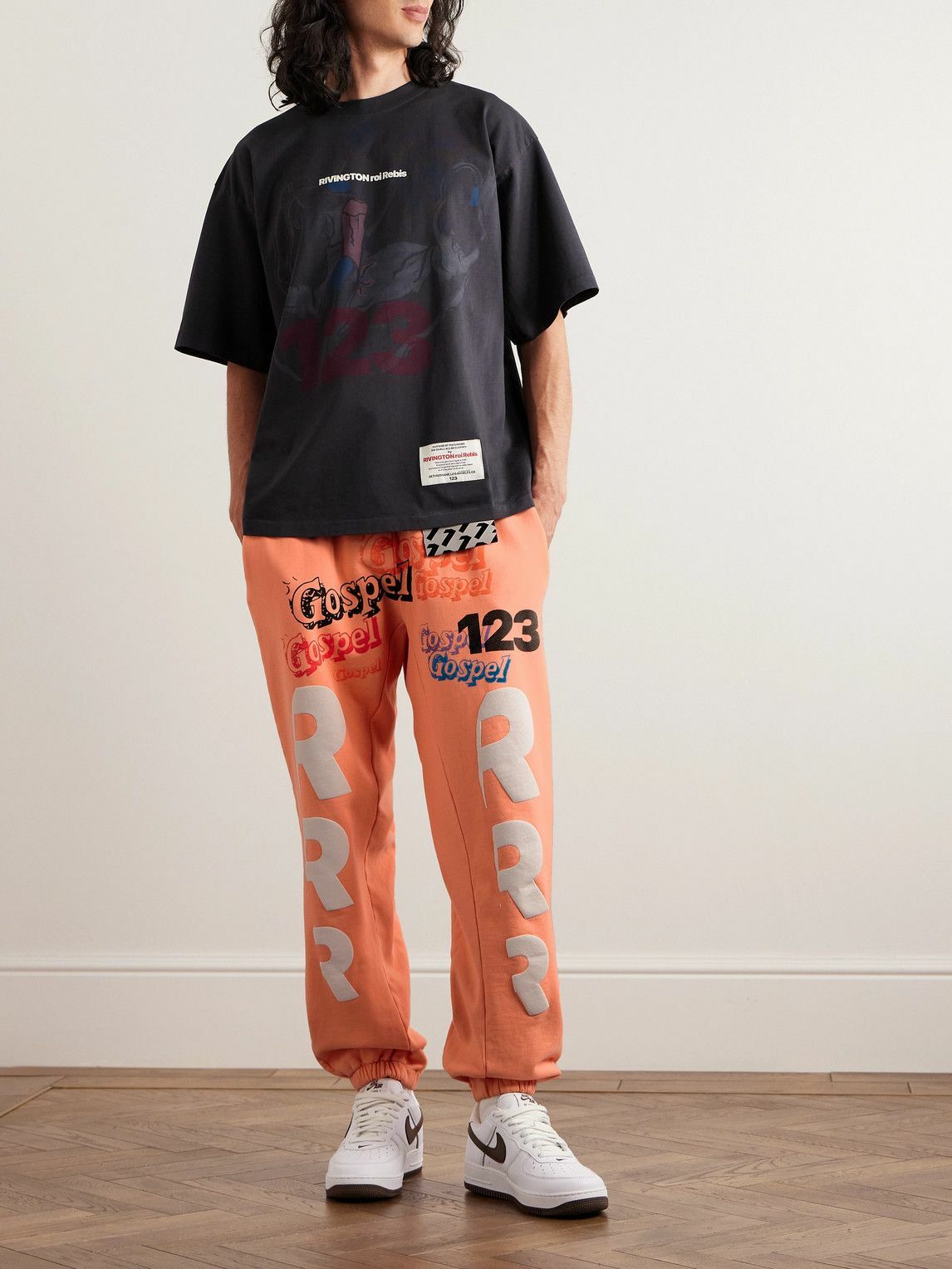 RRR123 Men's Tapered Logo-Print Sweatpants