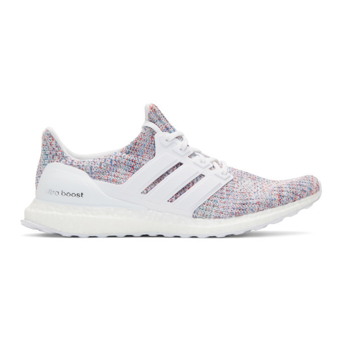 Photo: adidas Originals White and Multicolor UltraBoost Sneakers