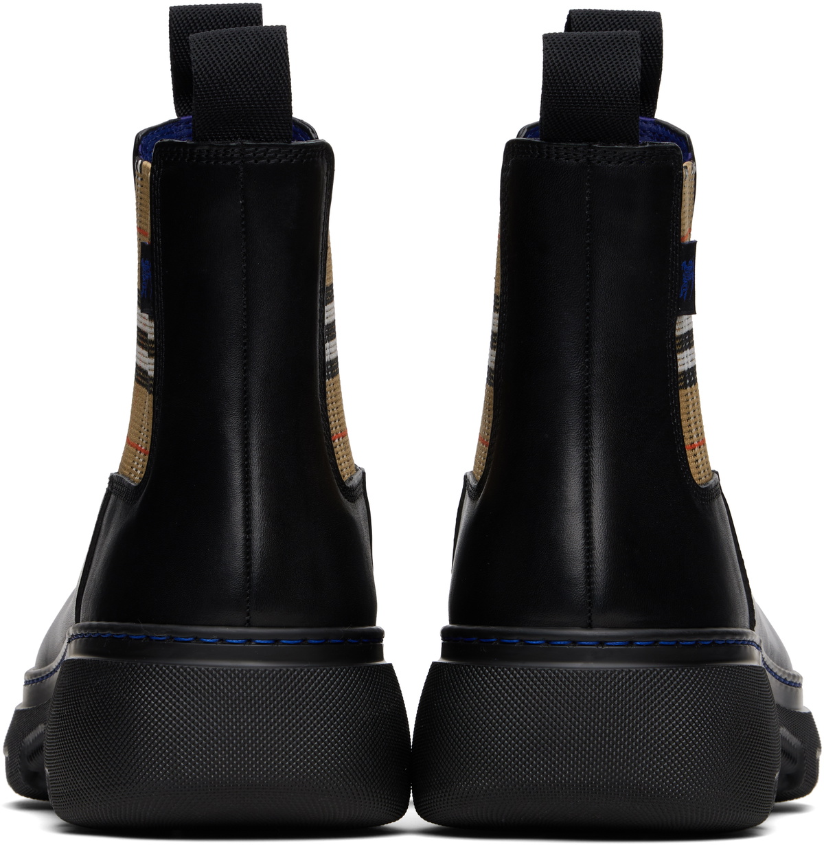 Burberry Black Leather Creeper Low Chelsea Boots
