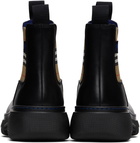Burberry Black Leather Creeper Low Chelsea Boots