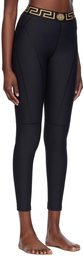 Versace Underwear Black Greca Leggings