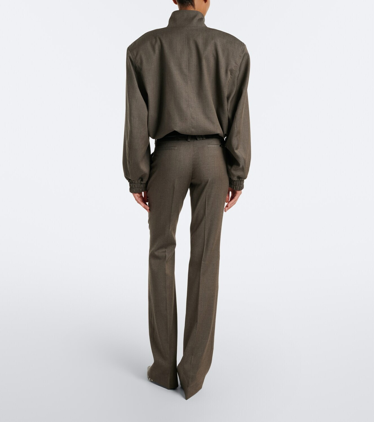 The Attico Low-rise wool-blend flared pants