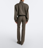 The Attico Low-rise wool-blend flared pants