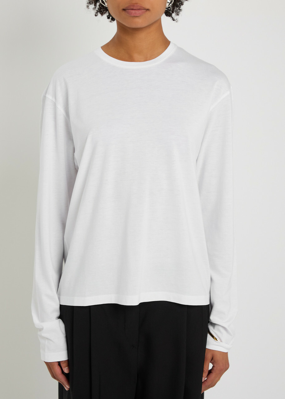 Toteme Classic Long Sleeve Jersey T-shirt White Toteme