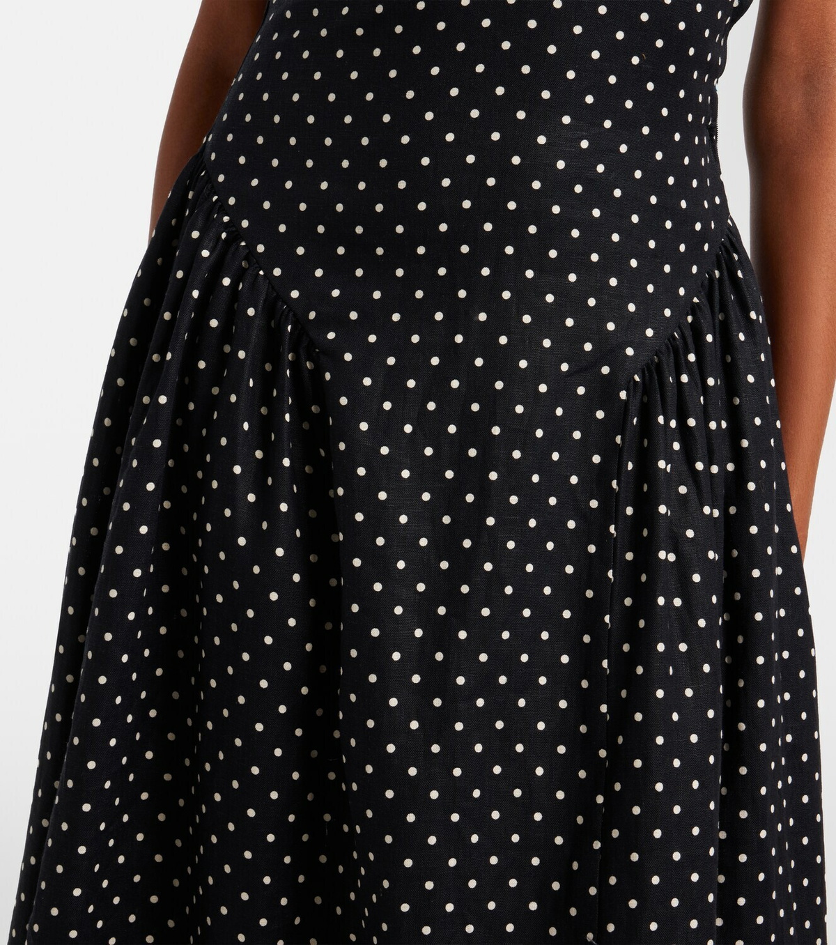 Faithfull La Cala polka-dot halterneck linen midi dress