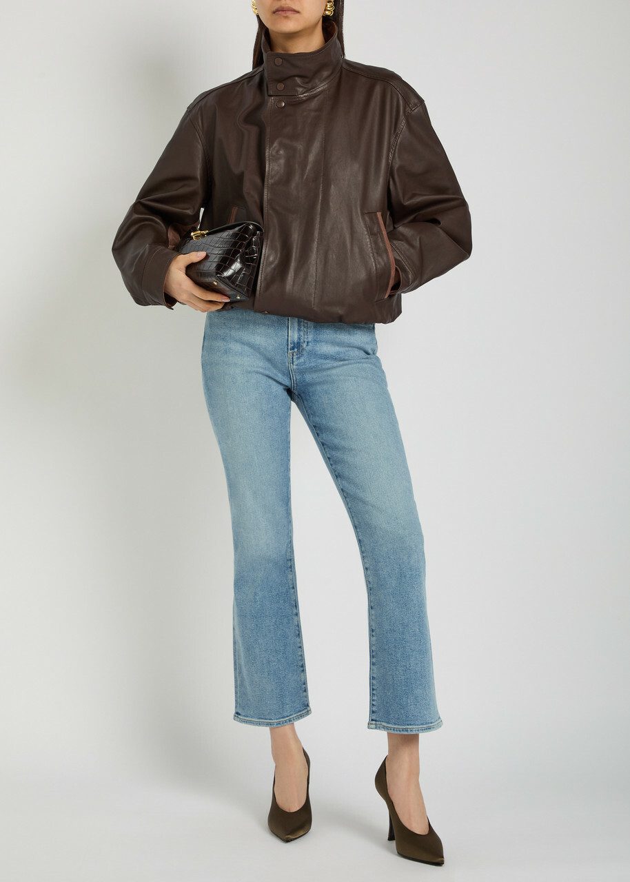 Paige Mason Cropped Boot-leg Jeans Light Blue