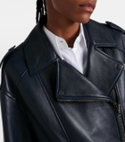 Brunello Cucinelli Oversized leather biker jacket