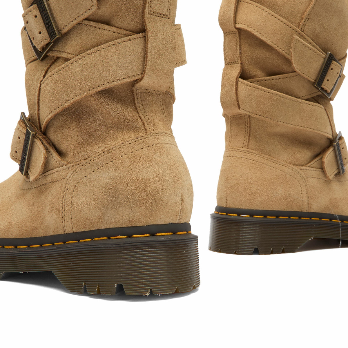 Dr. Martens Women's Anistone Strap High Boot in Savannah Tan Bronx Suede