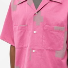Needles Men's Kimono Jacquard Vacation Shirt in Pink Cross