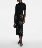 Carolina Herrera Embellished sheer midi skirt