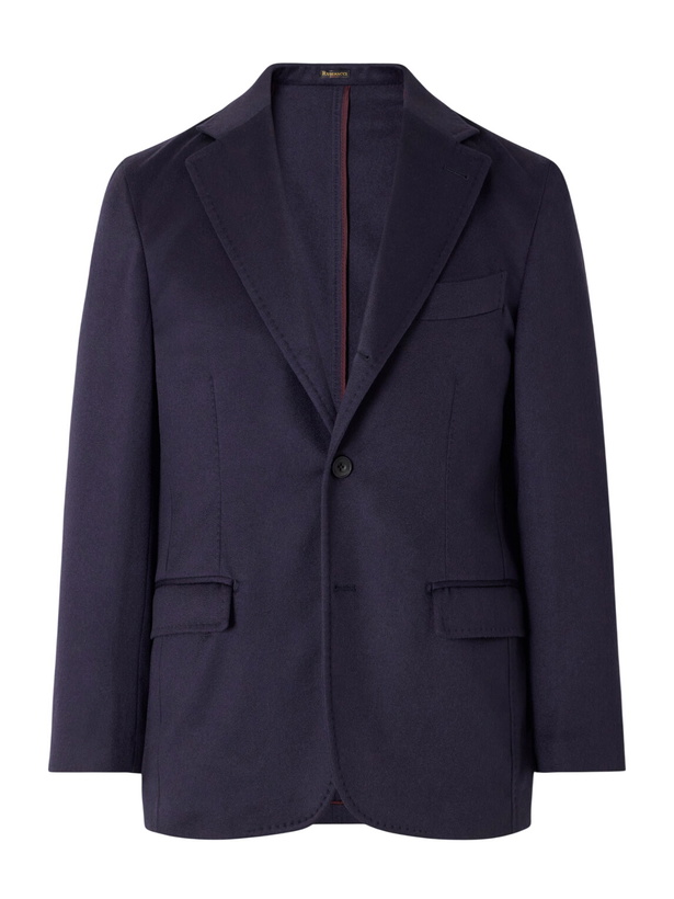 Photo: Rubinacci - Darted Cashmere Woven Suit Jacket - Blue