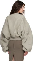 Rick Owens Gray Tower Secchia Cropped Flight Jacket
