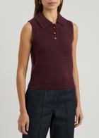 Remain BY Birger Christensen Wool Polo Vest Dark Red