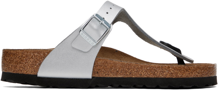 Photo: Birkenstock Silver Gizeh Sandals