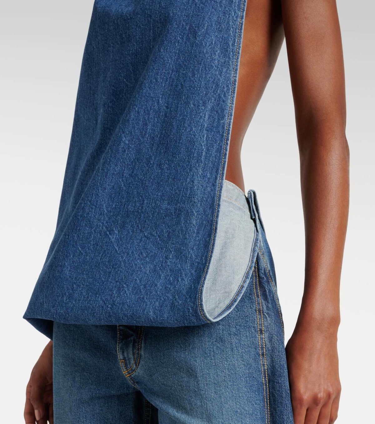 Alaïa Caped denim top
