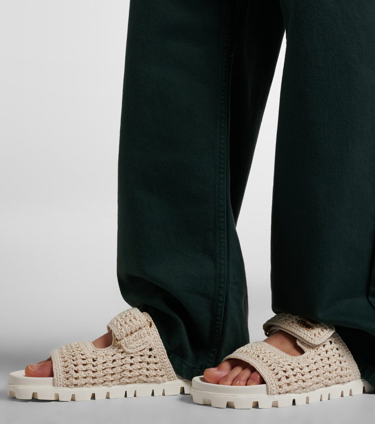 Miu Miu Crochet sandals