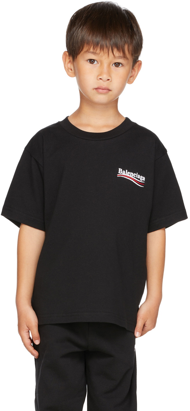 Logo Cotton Jersey T Shirt in Grey - Balenciaga Kids