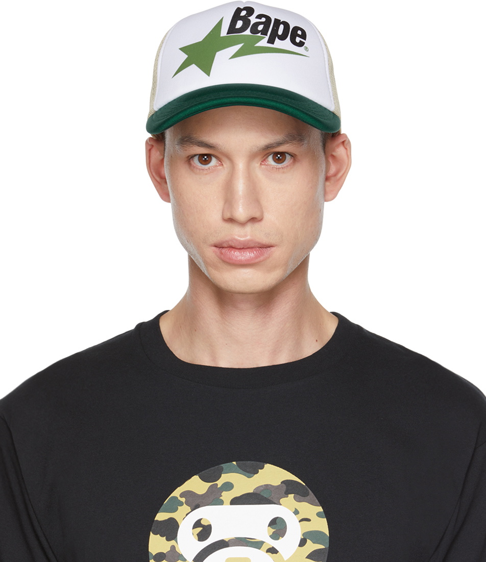 BAPE Green & White Star Cap A Bathing Ape