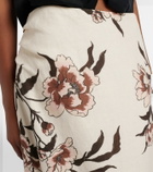 SIR Floral linen maxi skirt