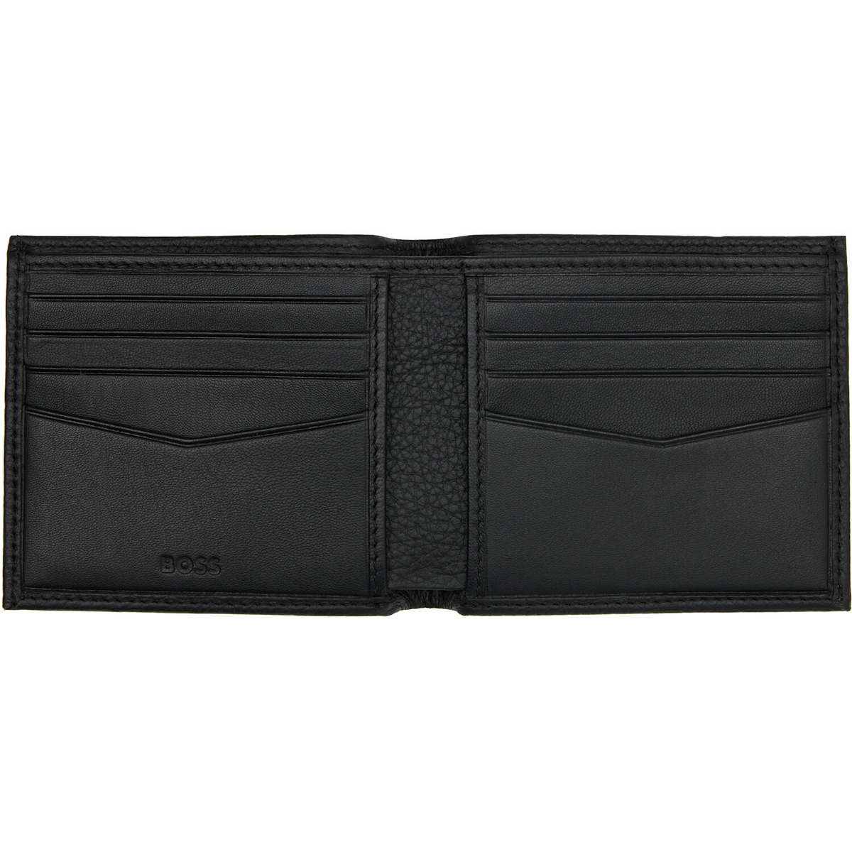 BOSS Black Logo Lettering Grained-Leather Wallet