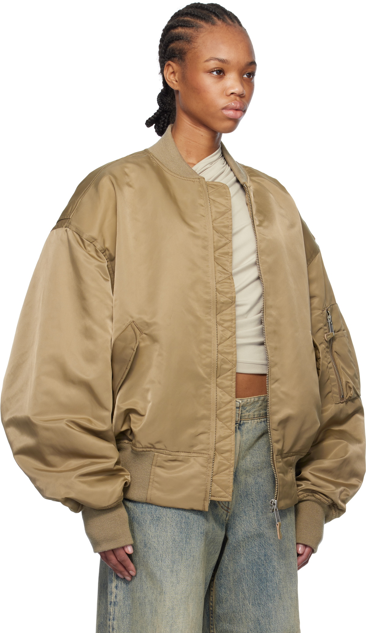 Entire Studios Khaki Broad Bomber Jacket