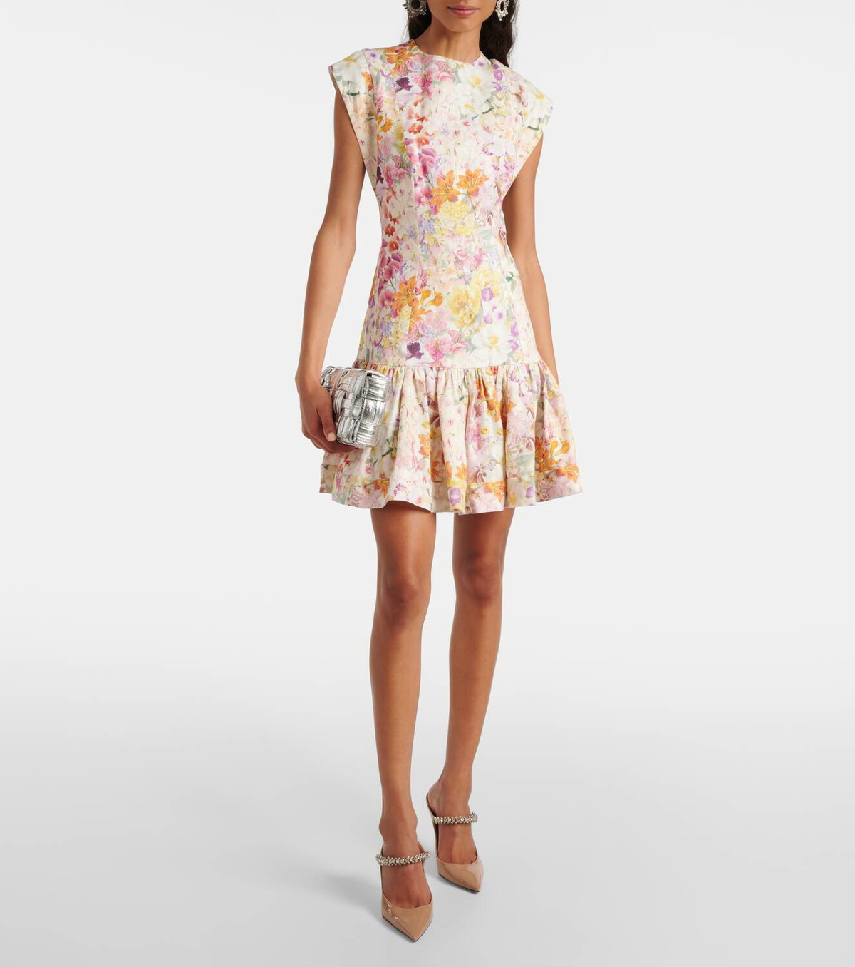 Zimmermann Harmony floral ruffled linen minidress Zimmermann