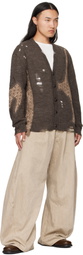Khoki Brown Needle Punched Cardigan