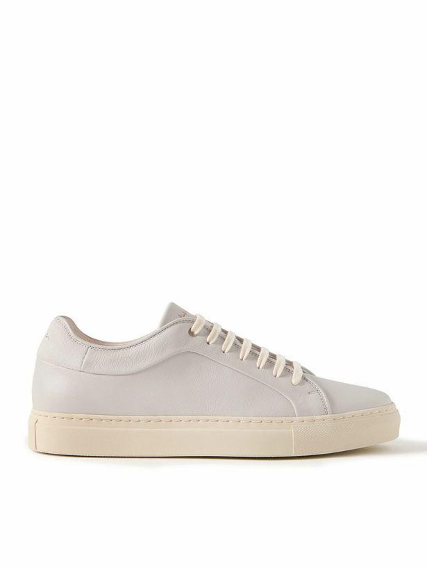 Photo: Paul Smith - Basso Lux Suede-Trimmed Leather Sneakers - Gray