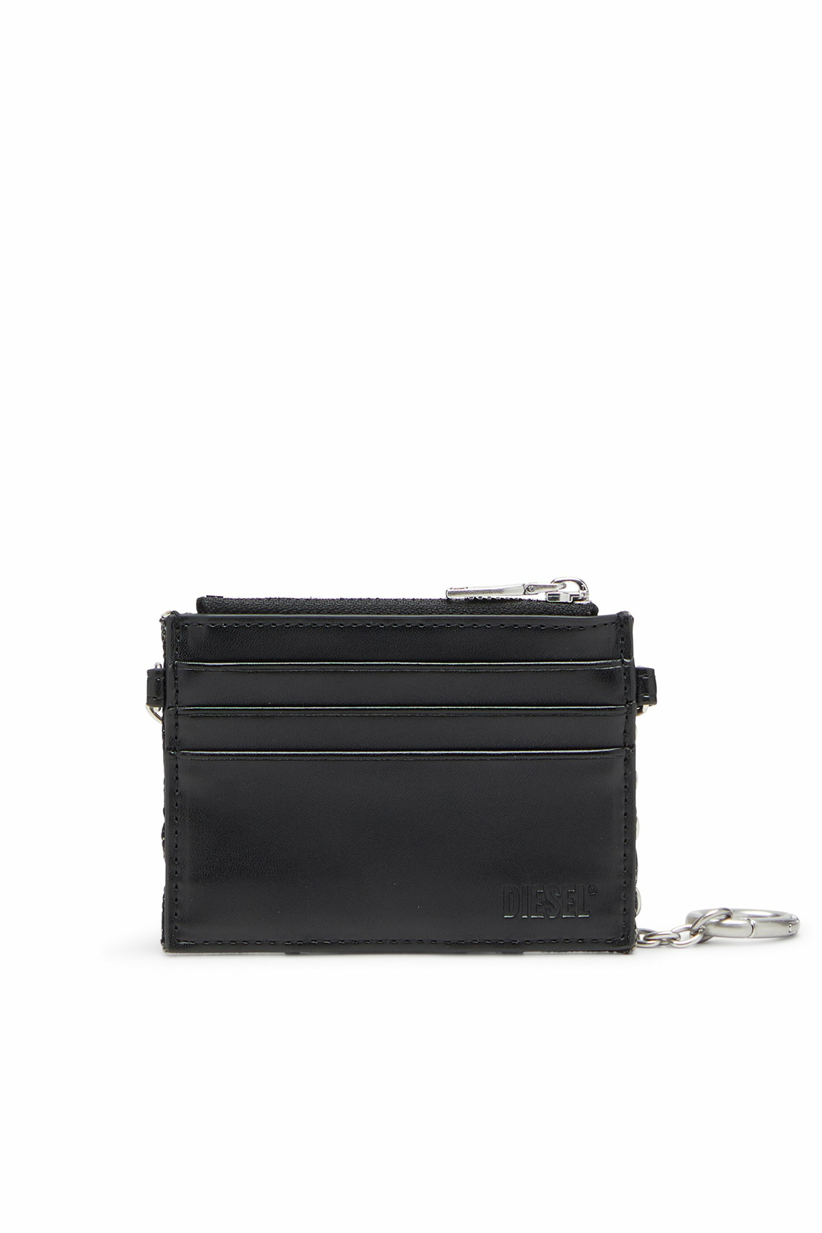 Diesel Card holder with chain and zip coin pocket - Card cases Womens in Grey