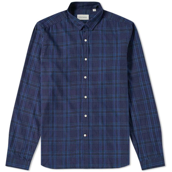 Photo: Oliver Spencer Clerkenwell Tab Collar Shirt Blue