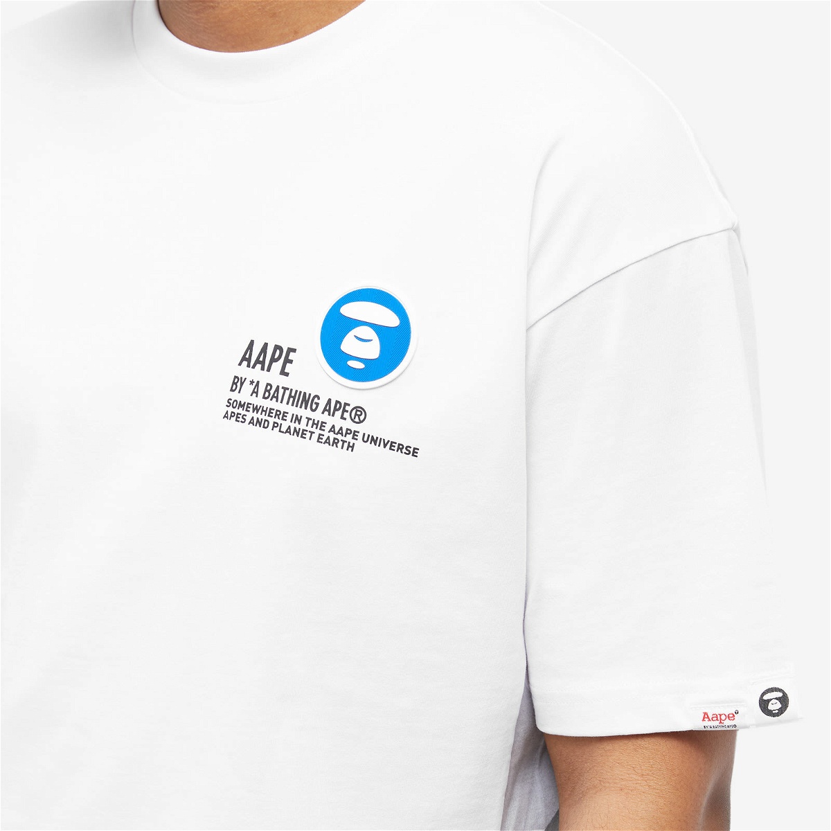 AAPE by *A Bathing Ape logo-embroidered Baseball Shirt - Blue