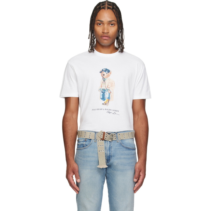 Photo: Polo Ralph Lauren White Polo Bear Classic Fit T-shirt