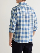 Peter Millar - Checked Linen-Gauze Shirt - Blue