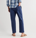 Barena - Tapered Cotton-Twill Drawstring Trousers - Blue